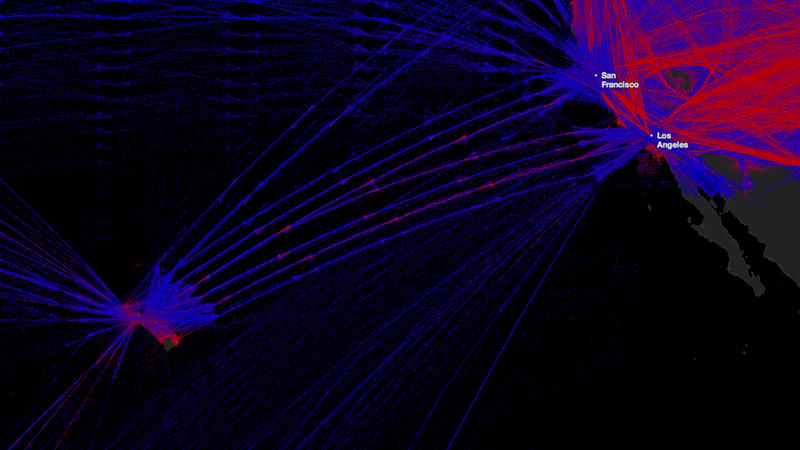 Illustration for article titled The World's Flight Patterns Beautifully Visualized